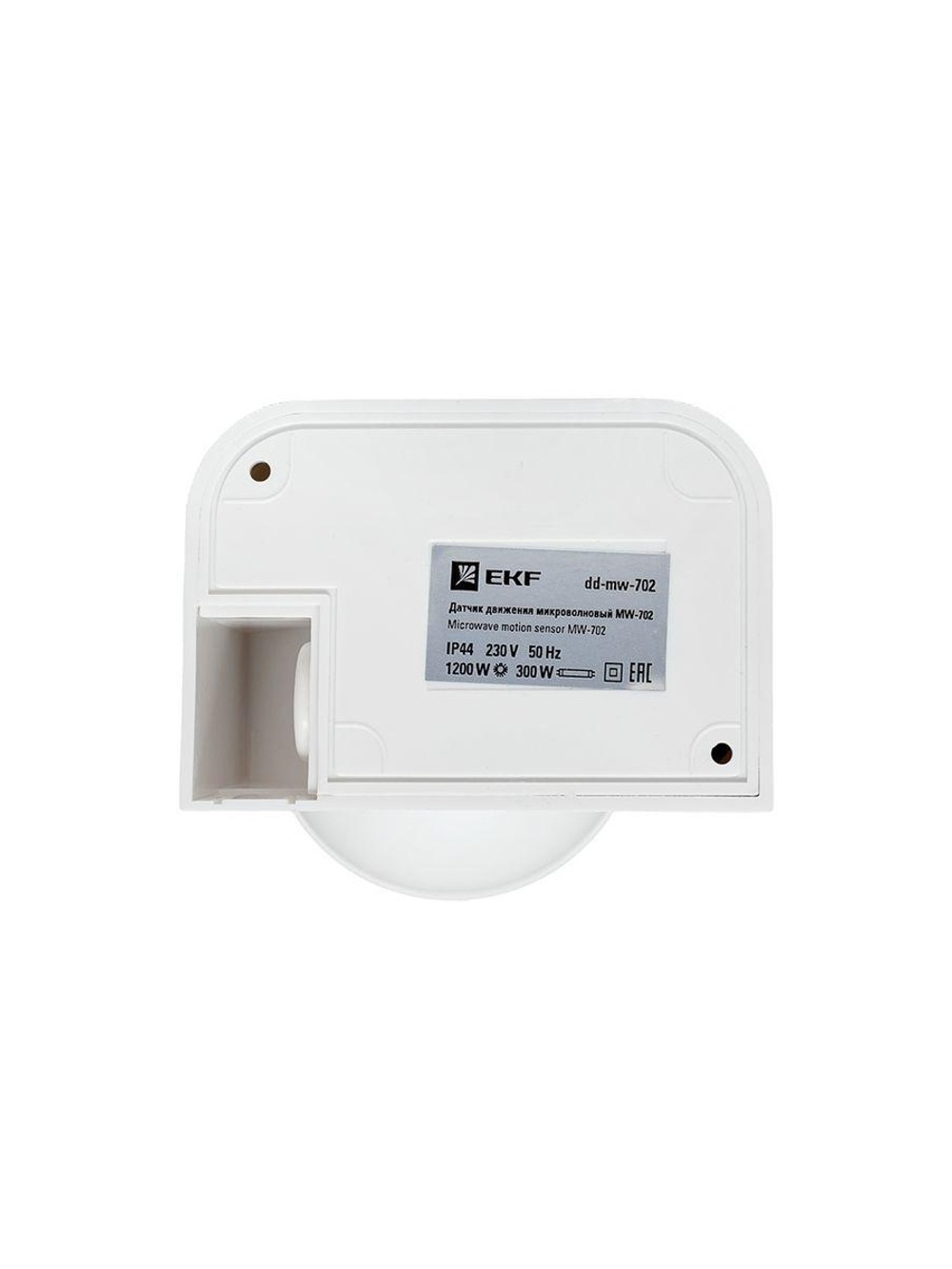 Датчик движения микроволновый MW-702 1200Вт 180град. до 15м IP44 бел. PROxima EKF dd-mw-702