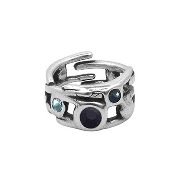 Кольцо Ciclon HANAE с серебряным покрытием K223500-07-10 BL/S с регулируемым размером