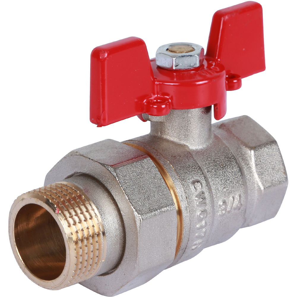 ROMMER Шаровой кран с американкой   3/4" ВН/НР, ручка бабочка