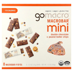 GoMacro, MacroBar® мини, двойной шоколад и чипсы с арахисовой пастой, 8 батончиков по 25 г (0,9 унции)