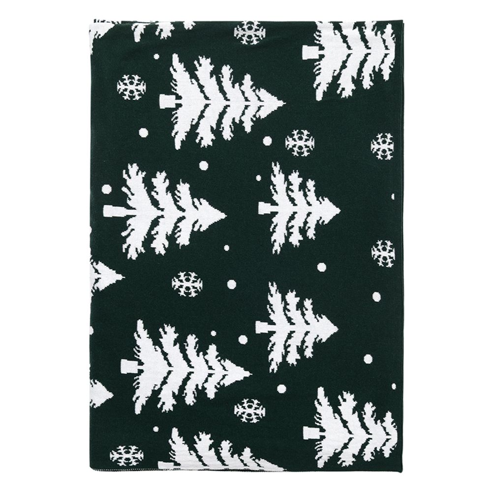 Плед вязаный с новогодним рисунком Морозный Лес из коллекции New Year Essential,130х180 см