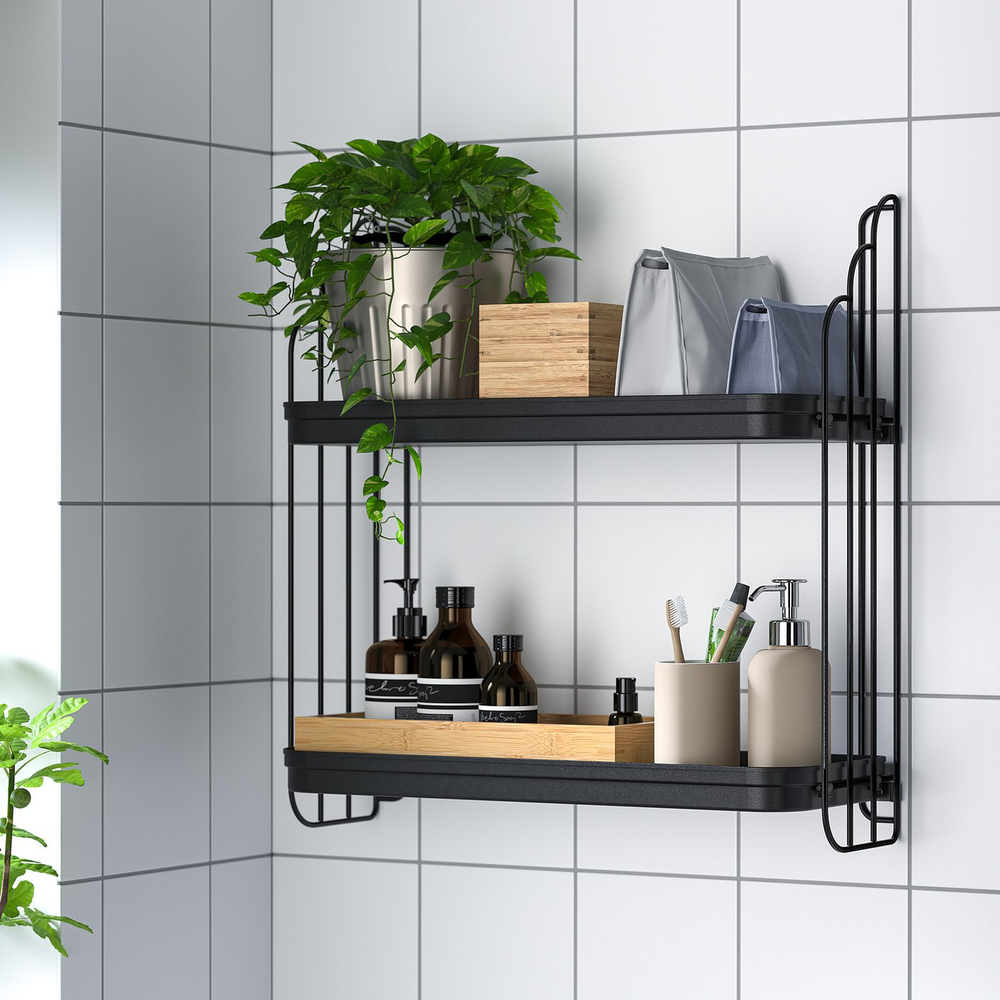 IKEA APOTEKARE  (ИКЕА АПОТЕКАРЕ)  -  Полка настенная - чёрный 50х52 см