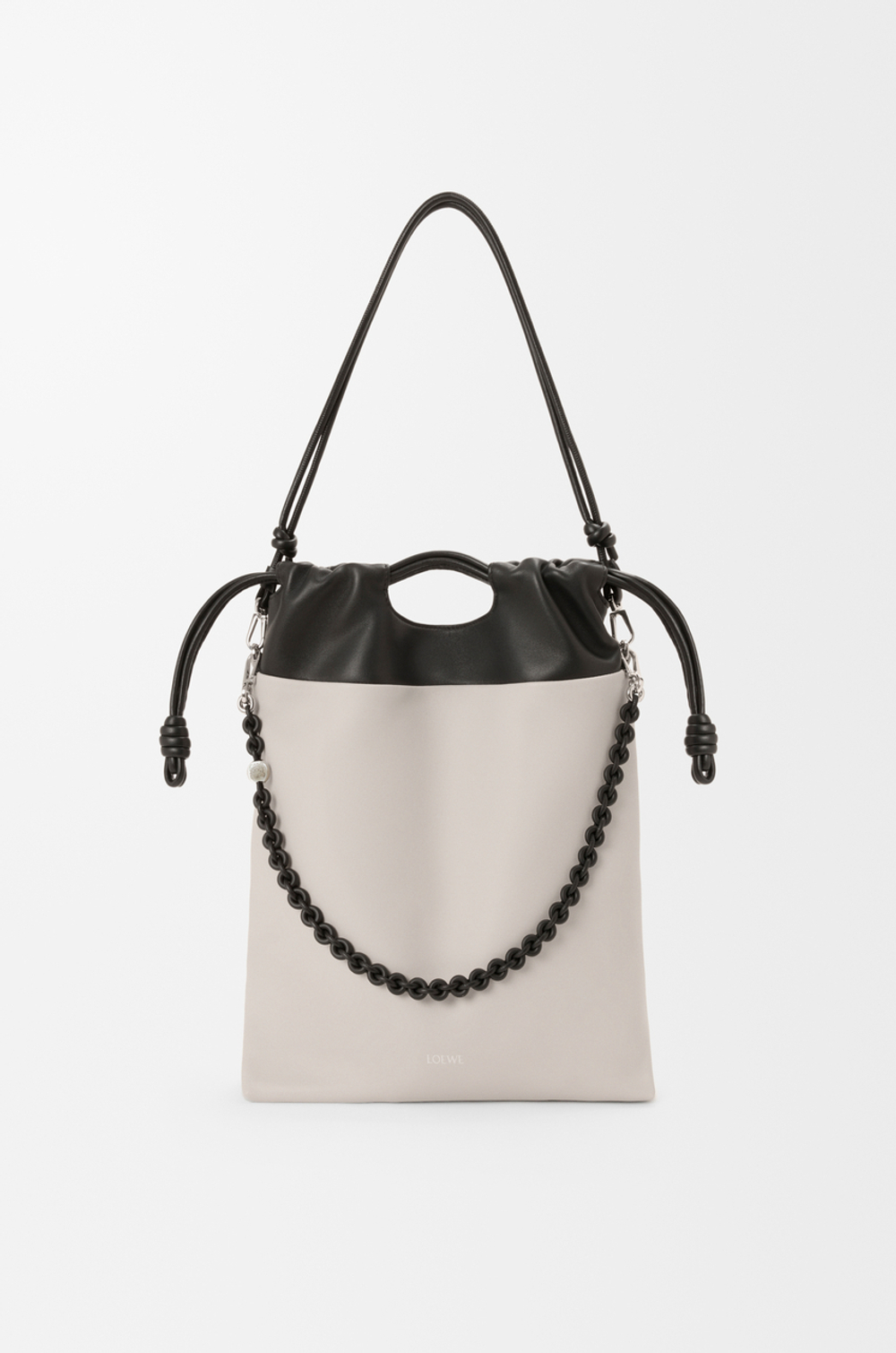Loewe Сумка-тоут Flamenco из мягкой кожи ягненка наппа, экрю/черный