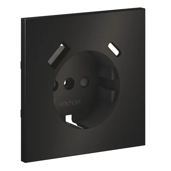 Накладка для розетки с USB A+C с заземлением и защитными шторками Voltum S70 Антрацит VLSM001012