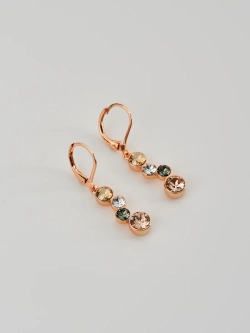 Серьги-подвески Эльза с кристаллами Swarovski шампань