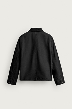 ZARA КУРТКА С КАРМАНАМИ И ВЕЛЬВЕТОВЫМ ВОРОТНИКОМ, ЧЕРНЫЙ