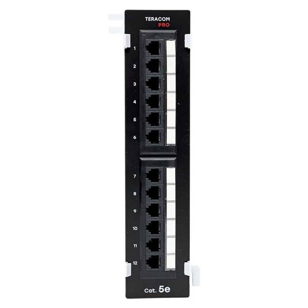 Патч-панель настенная TERACOM PRO Cat.5E неэкранированная UTP 12 портов RJ-45 Dual IDC