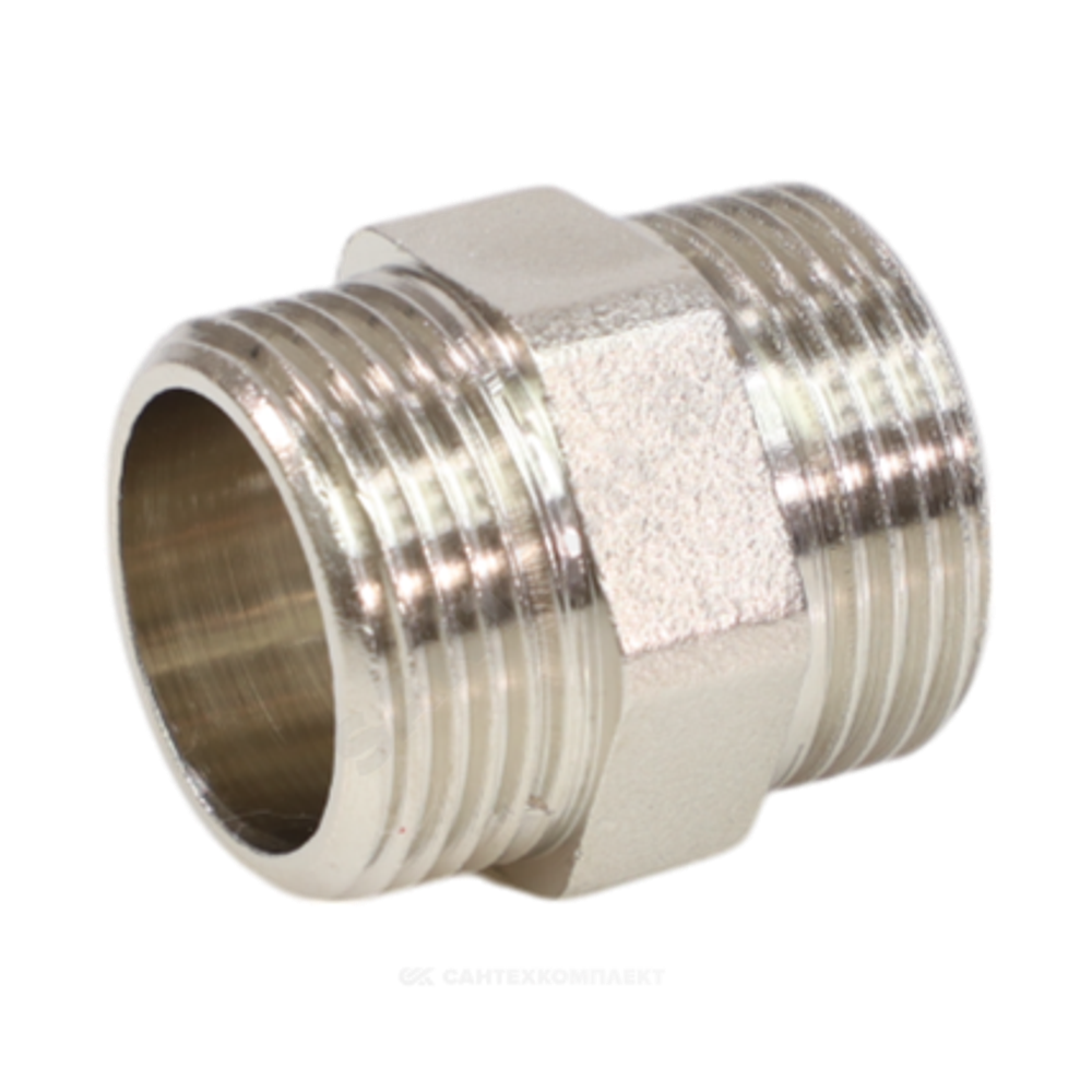 Ниппель латунь никель Ду 25 (1") НР VALFEX VF.582.N.100