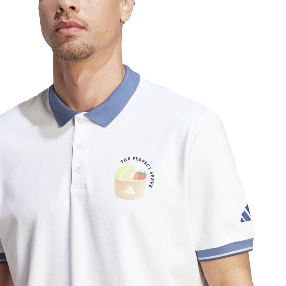 Мужское теннисное поло Adidas Clubhouse Classic Premium Tennis Polo Shirt - white