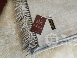 Плед из 100% овечьей шерсти 150x200 см. (MONGOLTEXTILE) - светло-серый