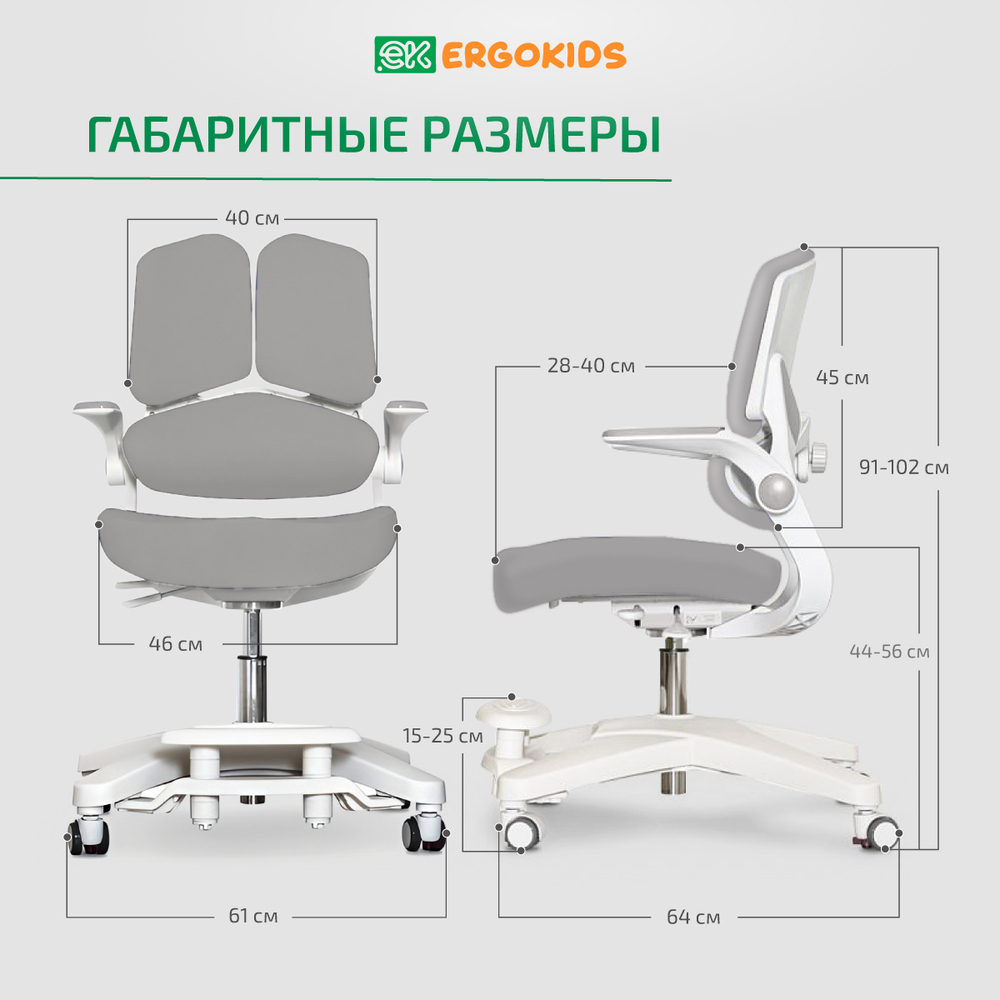 Комплект стол Electro Multi + кресло Ergokids Trinity Y-617 серый