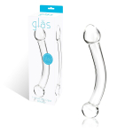 Прозрачный стеклянный фаллос для стимуляции точки G Curved Glass - 17 см. (Цвет: прозрачный)