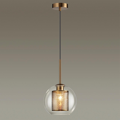 4939/1 PENDANT ODL22 401 античн.бронза/металл/прозрачный/стекло Подвес E27 1*40W CLOCKY
