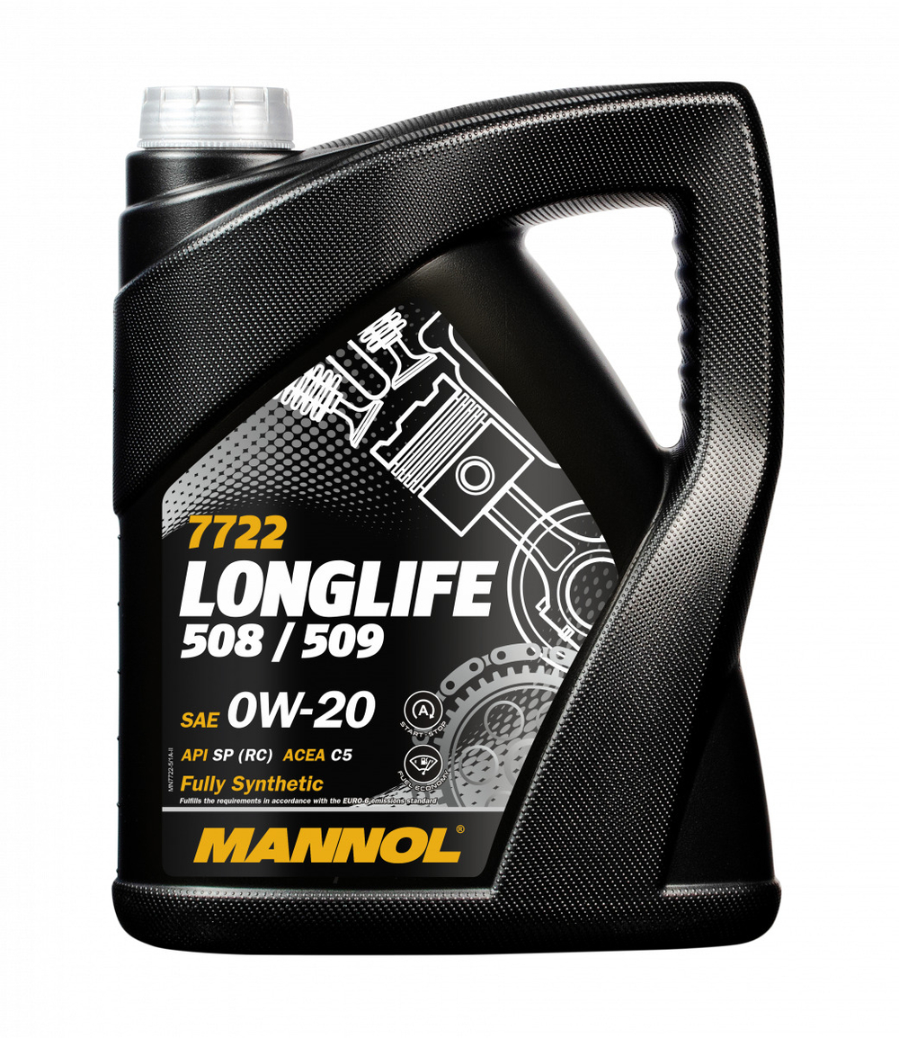 MANNOL Масло моторное 0w20 Mannol Longlife 508/509 7722 (SP(RC)/C5) 5л