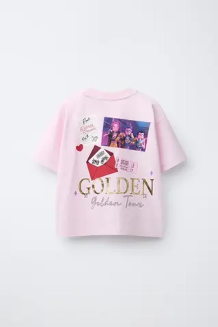 ZARA ФУТБОЛКА KPOP DEMON HUNTERS™ NETFLIX ©, РОЗОВЫЙ