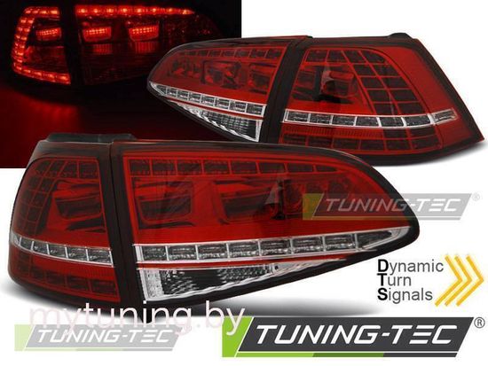Фонари задние LED SPORT RED WHITE SEQ для VW GOLF 7 13-17