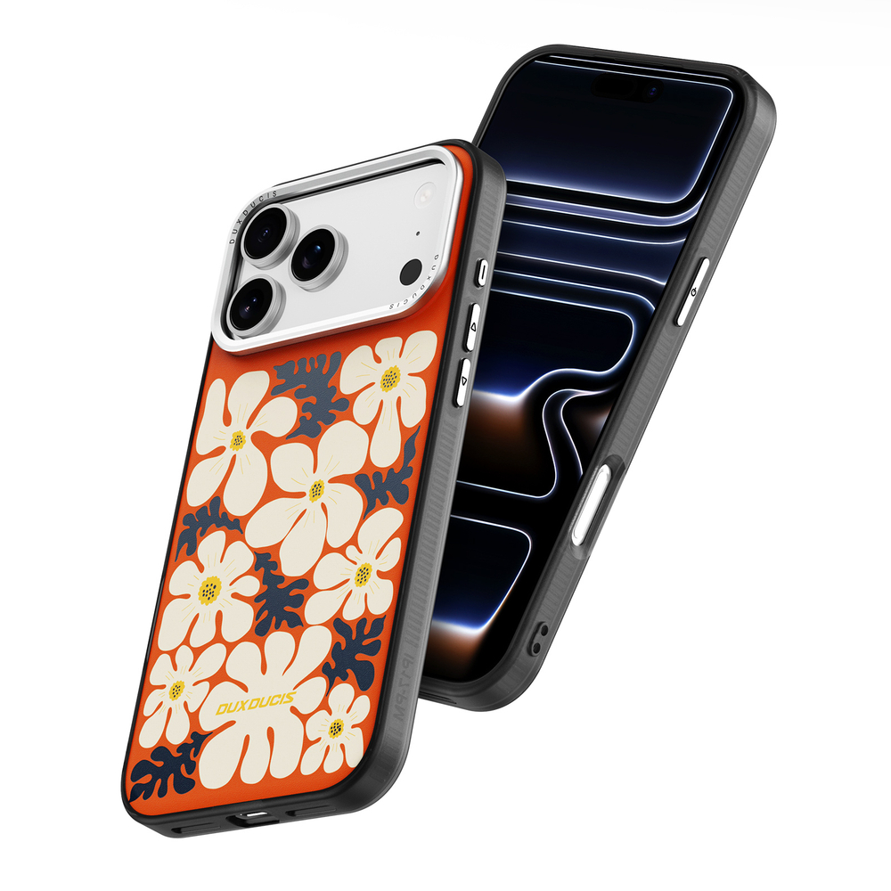 Чехол с MagSafe для смартфона iPhone 17 Pro Max, от Dux Ducis, серия Moro Series Magnetic (дизайнерский рисунок оранжевый)