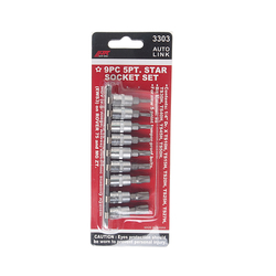 Набор бит-головок 1/4" TORX 5-ти гранных TS10H-TS50H 9 предметов JTC