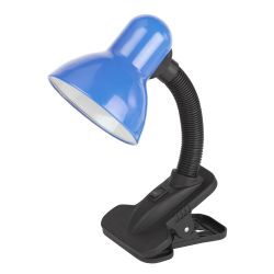Настольный светильник ЭРА N-212-E27-40W-BU на прищепке синий | Настольные светильники под лампу
