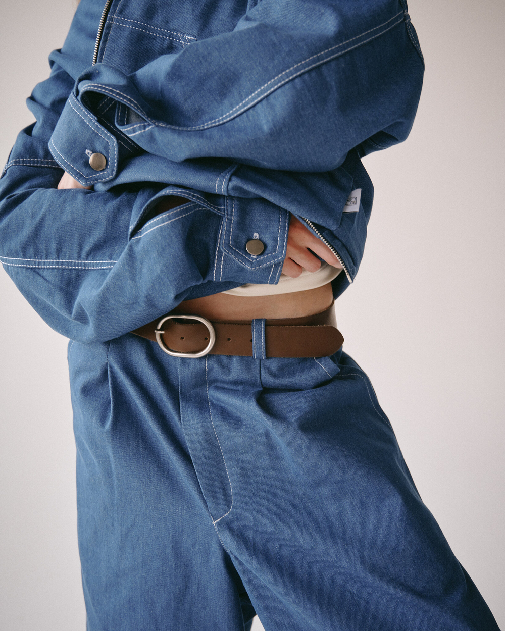 Zip-Up Shirt Jacket Denim Blue