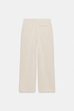 ZARA ПРЯМЫЕ ХЛОПКОВЫЕ БРЮКИ, ПЕСОЧНЫЙ