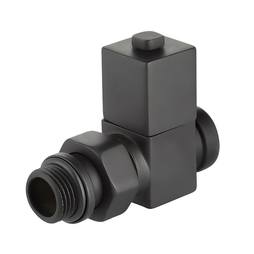 Набор дизайн-вентилей Royal Thermo CUBE прямой (черный) 1/2"