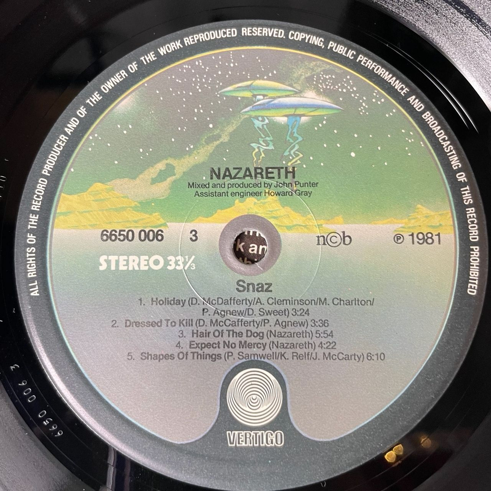 Винтажная виниловая пластинка LP Сборник Nazareth Snaz (Швеция 1981) Hair Of The Dog