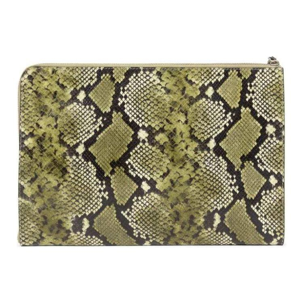 Dries Van Noten animal-print leather laptop case