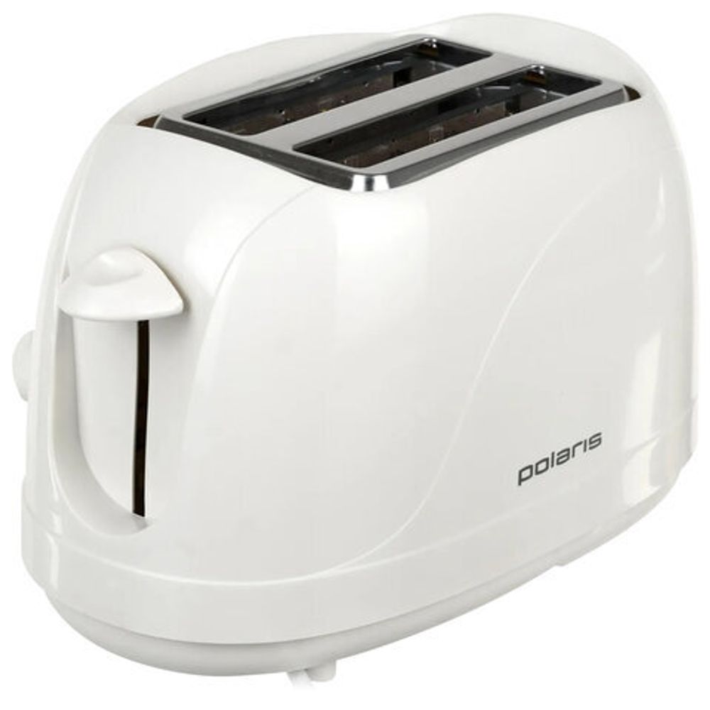 Тостер POLARIS PET 0702L, 750 Вт, 2 тоста, 6 режимов, механическое управление, пластик, белый, 03277