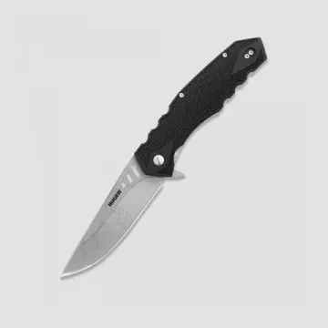 Нож"Ruger:Follow-Through"скл.,ст.8Cr13MoV,58-59HCR,кл.светл.Stonewah,3 отверст.,рук.черный стекло-усилен.нейлон,клипса