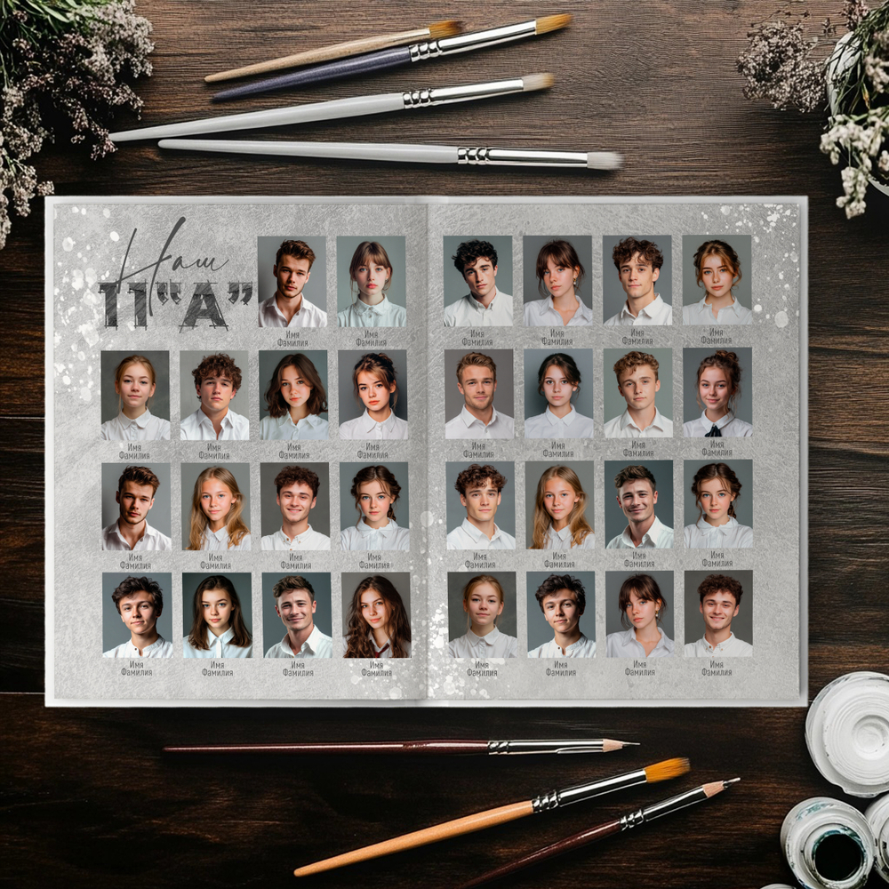PSD-Шаблон фотокниги "White Grunge"