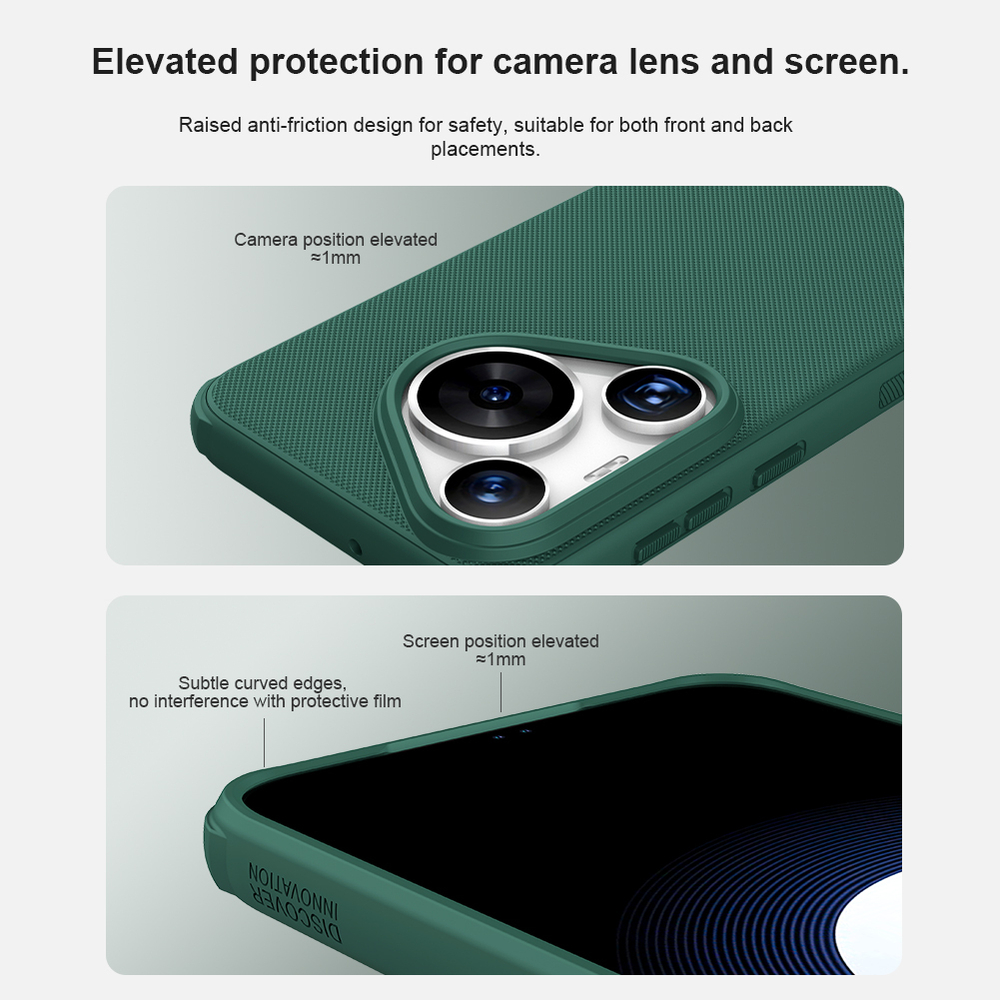 Усиленный двухкомпонентный чехол зеленого цвета (Deep Green) от Nillkin для Huawei Pura 70, серия Super Frosted Shield Pro