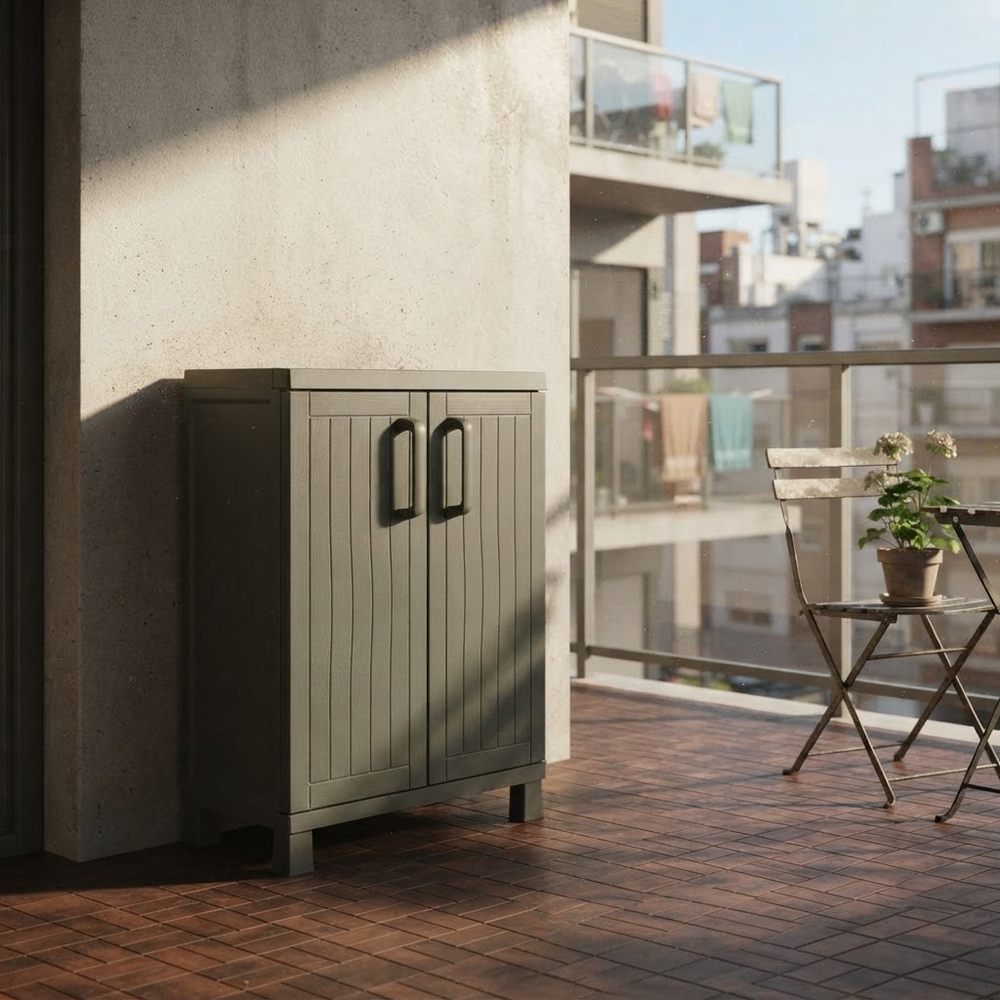 Уличная пластиковая тумба Toomax Wood Cabinet olive