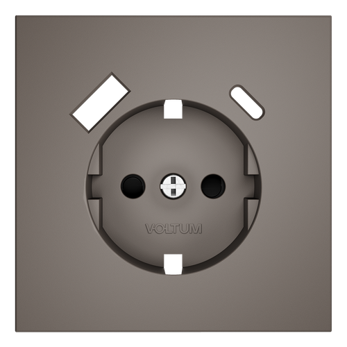 Накладка для розетки с заземлением и защитными шторками, с USB A+C, (капучино) Voltum S70 VLS001014