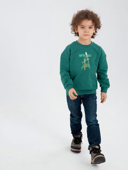 Свитшот детский CROOT Basic Oversize для мальчика, темно-зеленый, хлопок
