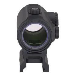 Коллиматор Gaut Tourmaline 1x25, закрытый, точка 3 МOA зелёная, Weaver - вид спереди на линзу объектива