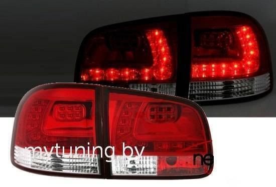 Задние фонари VW Touareg red white led