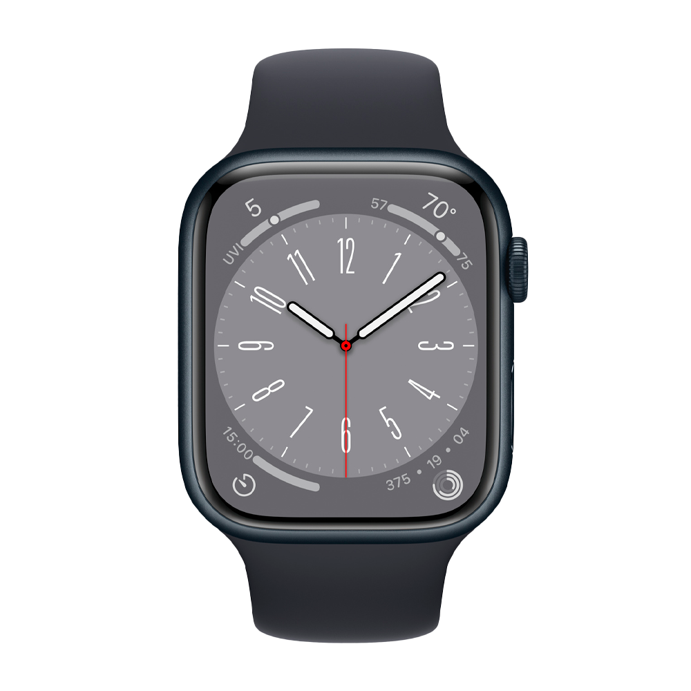 Умные часы Apple Watch Series 8 GPS, 45mm, Aluminium Case with Sport Band M/L, Midnight (Тёмная ночь)