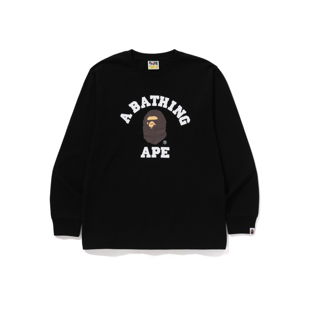 A Bathing Ape College L S Tee черный