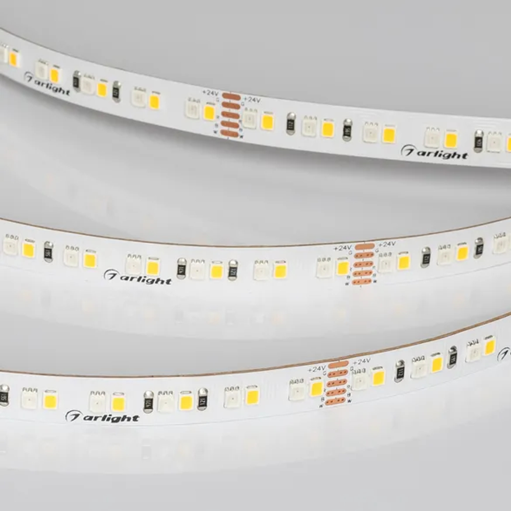 Светодиодная лента RT-A168-10mm 24V RGBW-White (20 W/m, IP20, 5m) (Arlight, высок.эфф.150 лм/Вт) 056877
