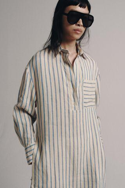 ПЛАТЬЕ-РУБАШКА В ПОЛОСКУ ИЗ 100% ЛЬНА — ZW COLLECTION — ZARA