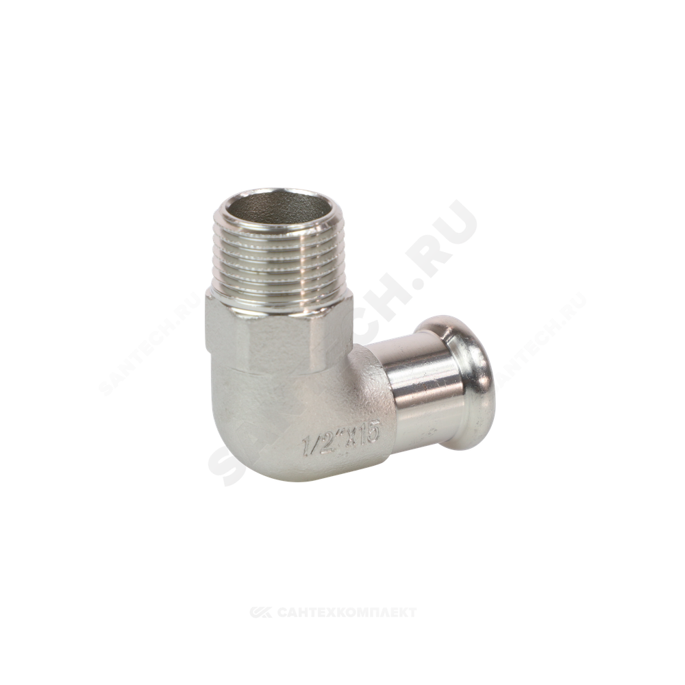 Угольник сталь нерж AISI 316L 90гр Дн 18х1/2" Ру16 пресс/НР Inoxpres RM 197102018