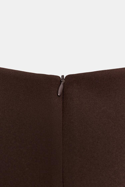 ZARA МИНИ-ПЛАТЬЕ СО СКЛАДКАМИ, КОРИЧНЕВЫЙ