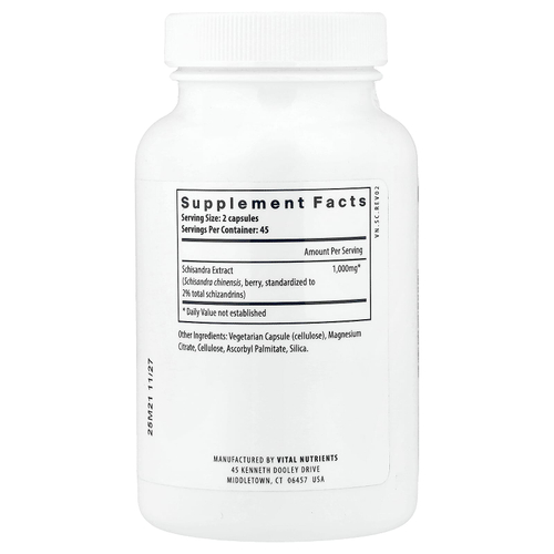 Vital Nutrients, экстракт лимонника, 90 веганских капсул (500 мг в 1 капсуле)