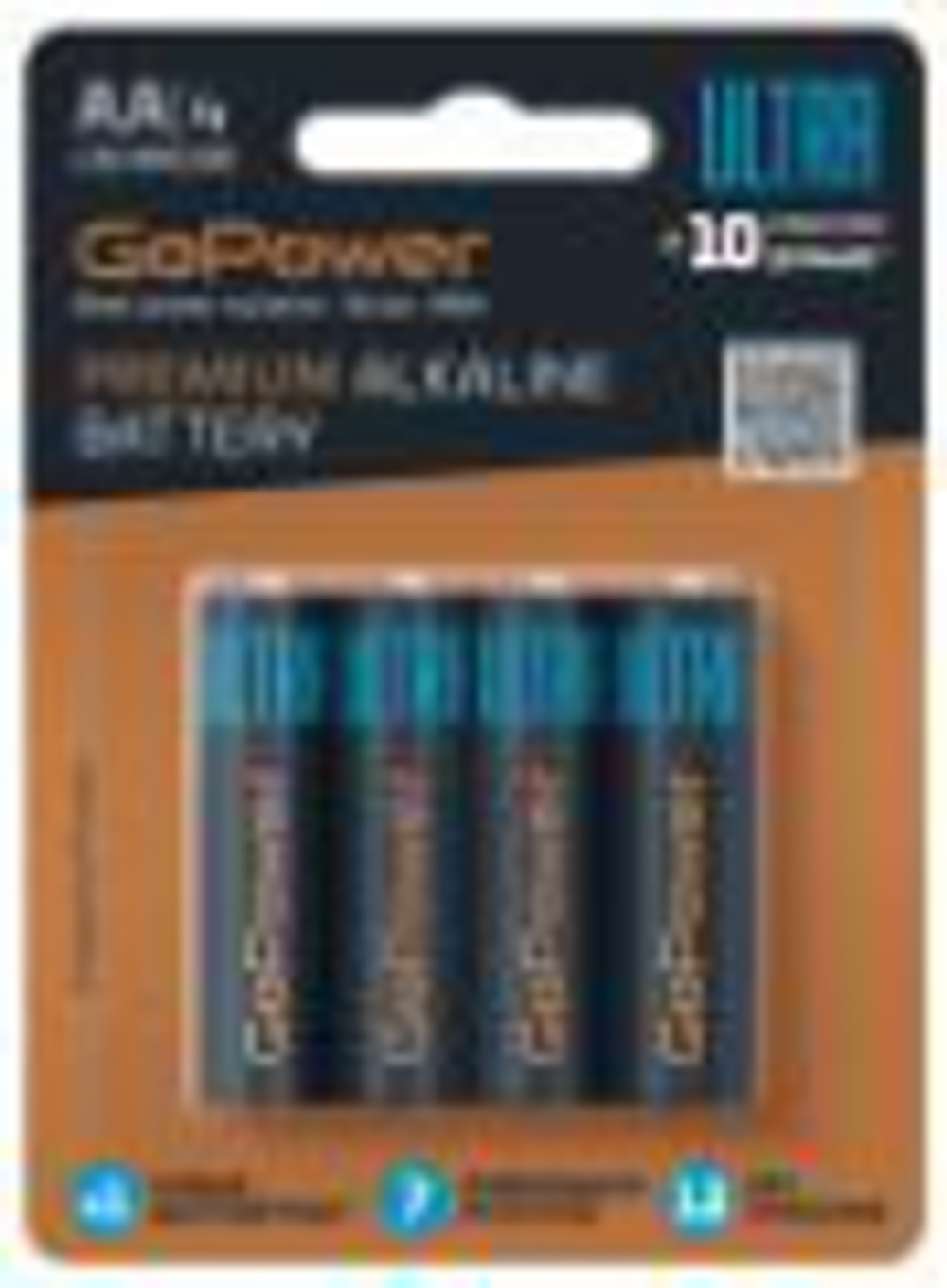 Батарейка GoPower ULTRA LR6 ААА BL4 Alkaline 1.5V(4/40/480)