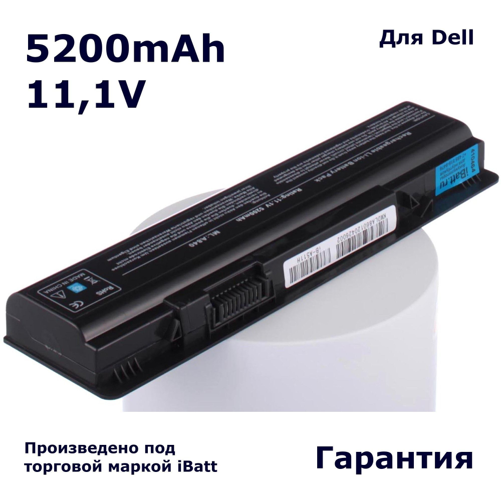 Аккумулятор iBatt 5200mAh для ноутбука Dell F287H, G069H, F286H