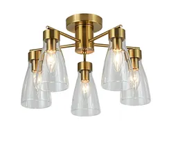 Люстра потолочная Rilon 321602/5 COPPER, 5×40 Вт, латунная