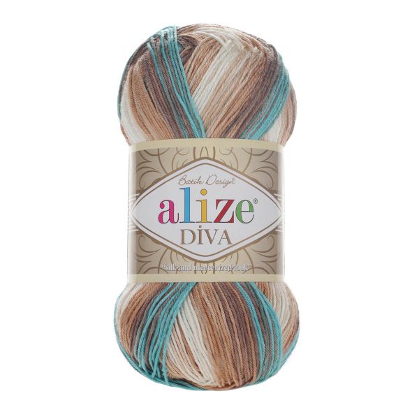 Пряжа Alize (Ализе) Diva Batik / уп.5 мот. по 100 г, 350м, 4603 секционный A