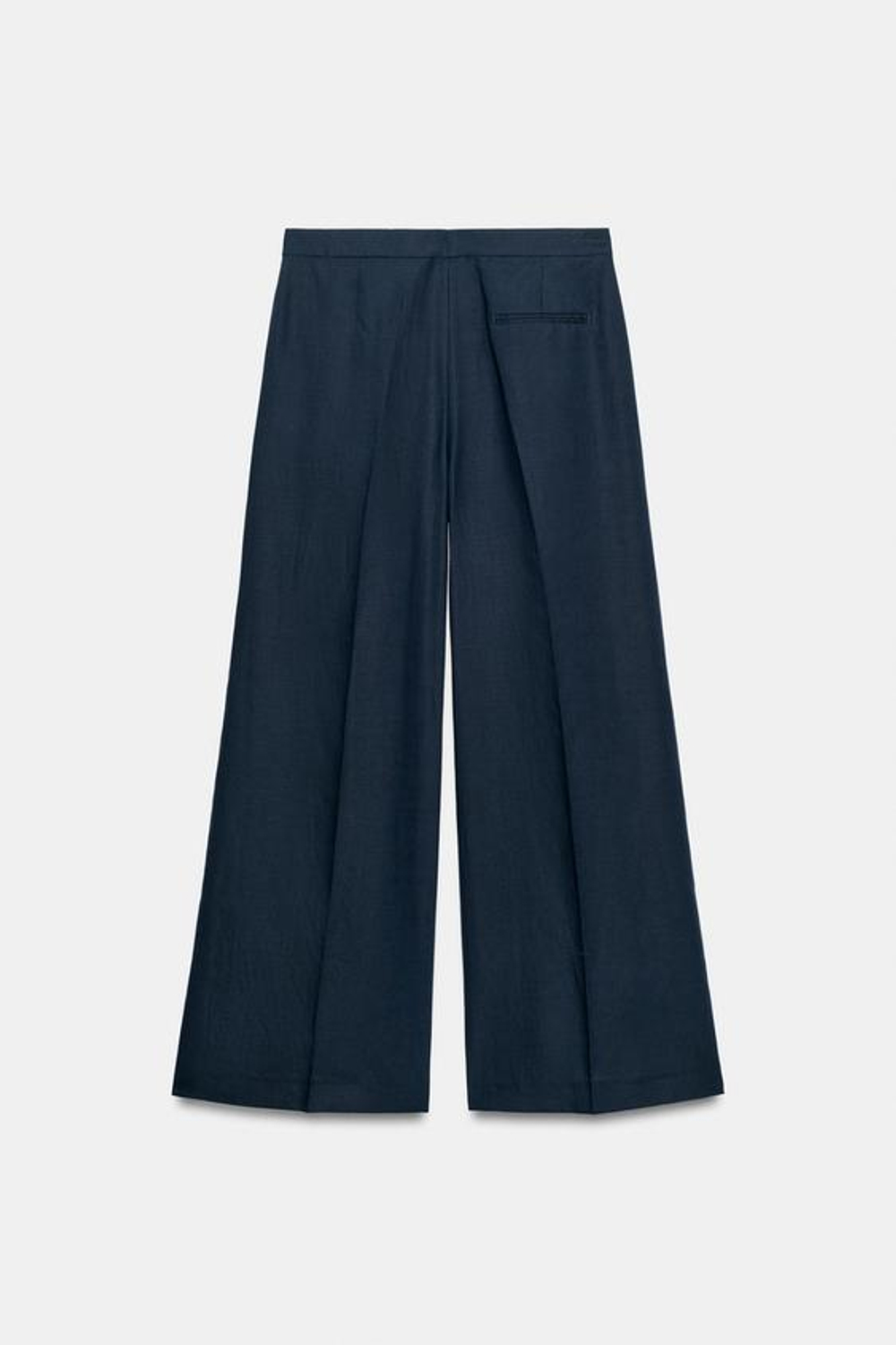 ZARA БРЮКИ ПРЯМОГО КРОЯ С ЗАЩИПАМИ — ZW COLLECTION, МОРСКОЙ СИНИЙ