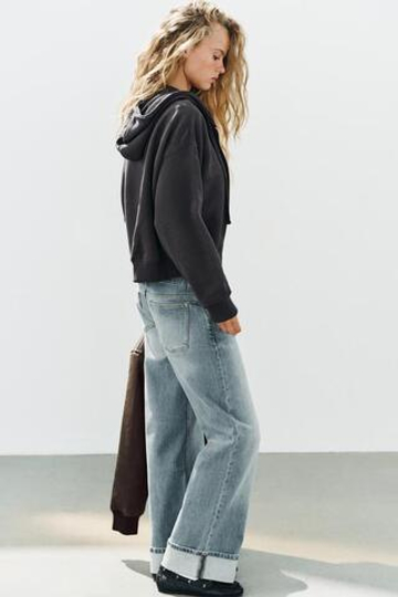 ZARA ХУДИ С МОЛНИЕЙ, АНТРАЦИТОВО-СЕРЫЙ